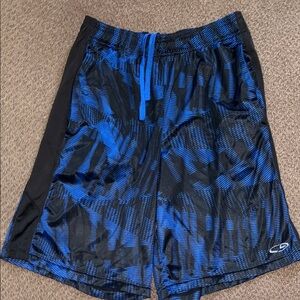 Champion Blue & Black Athletic Shorts | Men's Size S | 9" Inseam | Pockets